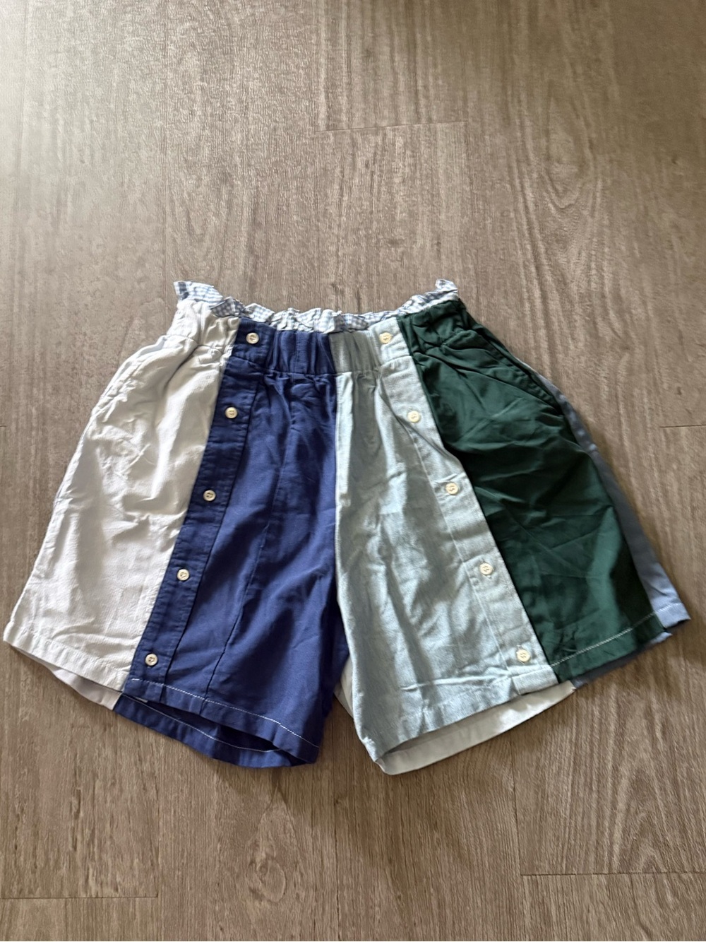 The Morgan Factory Colorblock Button-Front Shorts NWOT